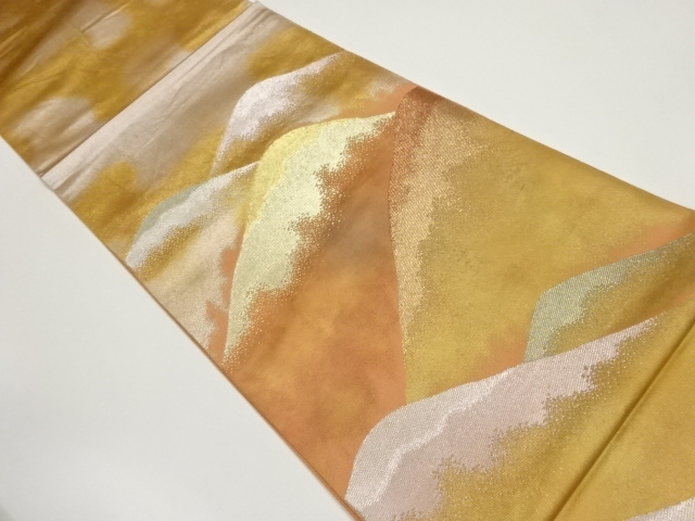 引箔遠山模様織出し袋帯